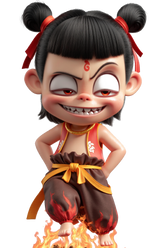 Young Nezha Sticker – Playful & Fearless Chinese Mythology Decal-1