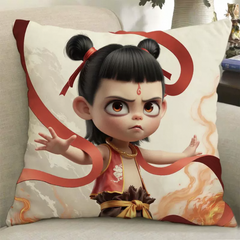 2025 New Nezha 2: The Devil Boy Conquers The Dragon King Theme Pillow - Fashionable Chinese Style, Unisex, Very Suitable For Giving To Friends And Placing At Home
