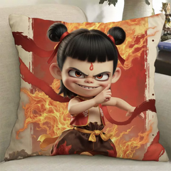 2025 New Nezha 2: The Devil Boy Conquers The Dragon King Theme Pillow - Fashionable Chinese Style, Unisex, Very Suitable For Giving To Friends And Placing At Home