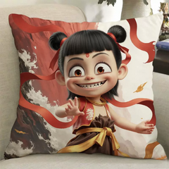2025 New Nezha 2: The Devil Boy Conquers The Dragon King Theme Pillow - Fashionable Chinese Style, Unisex, Very Suitable For Giving To Friends And Placing At Home