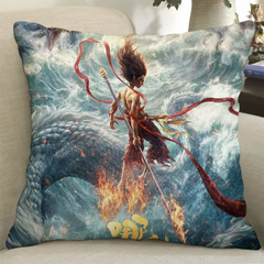 2025 New Nezha 2: The Devil Boy Conquers The Dragon King Theme Pillow - Fashionable Chinese Style, Unisex, Very Suitable For Giving To Friends And Placing At Home