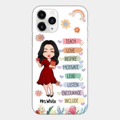 Teacher Floral Rainbow Personalized Phone case Teacher Appreciation Thank