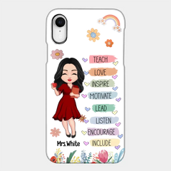 Teacher Floral Rainbow Personalized Phone case Teacher Appreciation Thank