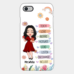 Teacher Floral Rainbow Personalized Phone case Teacher Appreciation Thank