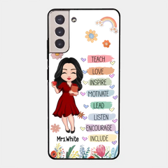 Teacher Floral Rainbow Personalized Phone case Teacher Appreciation Thank