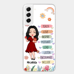 Teacher Floral Rainbow Personalized Phone case Teacher Appreciation Thank