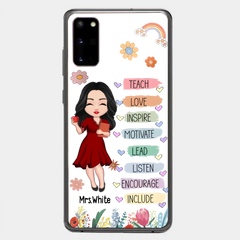 Teacher Floral Rainbow Personalized Phone case Teacher Appreciation Thank