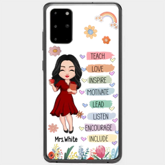 Teacher Floral Rainbow Personalized Phone case Teacher Appreciation Thank