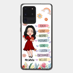 Teacher Floral Rainbow Personalized Phone case Teacher Appreciation Thank