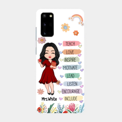 Teacher Floral Rainbow Personalized Phone case Teacher Appreciation Thank