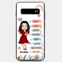 Teacher Floral Rainbow Personalized Phone case Teacher Appreciation Thank