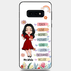 Teacher Floral Rainbow Personalized Phone case Teacher Appreciation Thank