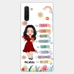 Teacher Floral Rainbow Personalized Phone case Teacher Appreciation Thank