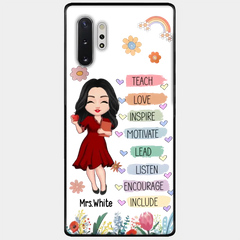 Teacher Floral Rainbow Personalized Phone case Teacher Appreciation Thank