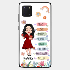 Teacher Floral Rainbow Personalized Phone case Teacher Appreciation Thank