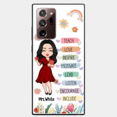 Teacher Floral Rainbow Personalized Phone case Teacher Appreciation Thank