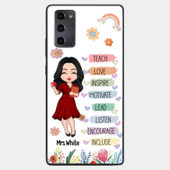 Teacher Floral Rainbow Personalized Phone case Teacher Appreciation Thank