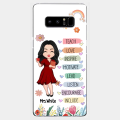 Teacher Floral Rainbow Personalized Phone case Teacher Appreciation Thank
