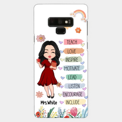 Teacher Floral Rainbow Personalized Phone case Teacher Appreciation Thank
