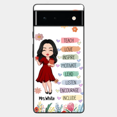 Teacher Floral Rainbow Personalized Phone case Teacher Appreciation Thank