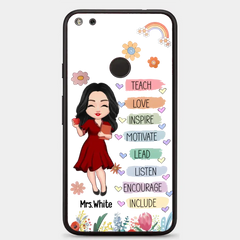 Teacher Floral Rainbow Personalized Phone case Teacher Appreciation Thank