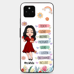 Teacher Floral Rainbow Personalized Phone case Teacher Appreciation Thank
