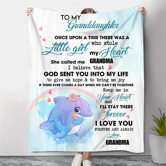 Es war einmal eine personalisierte Decke für Oma und Enkelin