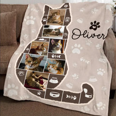 Personalisierte Katzen-Fotocollage-Decke, beste Geschenke für Katzenbesitzer, Geschenk für Katzenliebhaber – 50 % RABATT