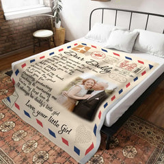 Lieber Papa Briefdecke von Tochter, Vatertagsgeschenk von Tochter, personalisierte Fotogeschenke für Papa