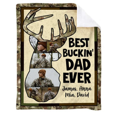 Personalisierte Decke für den besten Buckin' Dad aller Zeiten, Vatertagsgeschenke für Jagdväter, Hirschjagd-Vatergeschenk