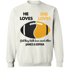 American-Football-Fans lieben sich – personalisiertes Shirt – Hoodie – Sweatshirt-Geschenk für Paare
