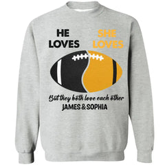American-Football-Fans lieben sich – personalisiertes Shirt – Hoodie – Sweatshirt-Geschenk für Paare