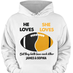 American-Football-Fans lieben sich – personalisiertes Shirt – Hoodie – Sweatshirt-Geschenk für Paare