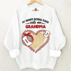 Personalized "My Favorite Baseball Player Calls Me Grandma" Print Clothing