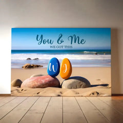 „You & Me We Got This“ – personalisiertes Paar-Leinwand – Jubiläumsgeschenk, Geburtstagsgeschenk