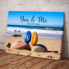 „You & Me We Got This“ – personalisiertes Paar-Leinwand – Jubiläumsgeschenk, Geburtstagsgeschenk