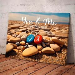 „You & Me We Got This“ – personalisiertes Paar-Leinwand – Jubiläumsgeschenk, Geburtstagsgeschenk