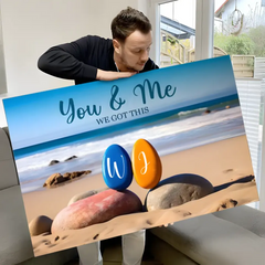 „You & Me We Got This“ – personalisiertes Paar-Leinwand – Jubiläumsgeschenk, Geburtstagsgeschenk
