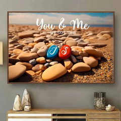 „You & Me We Got This“ – personalisiertes Paar-Leinwand – Jubiläumsgeschenk, Geburtstagsgeschenk