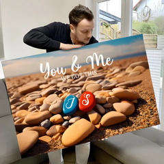 „You & Me We Got This“ – personalisiertes Paar-Leinwand – Jubiläumsgeschenk, Geburtstagsgeschenk