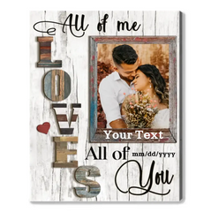 Personalisiertes Jubiläumsgeschenk für Paare, Fotogeschenk für Freund, All Of Me Loves All Of You Poster