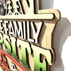 Willkommen auf dem Campingplatz – personalisiertes Türschild aus Holz, 2 Schichten, Geschenk für Camper, Camping-Wohnmobil-Dekoration