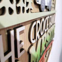 Willkommen auf dem Campingplatz – personalisiertes Türschild aus Holz, 2 Schichten, Geschenk für Camper, Camping-Wohnmobil-Dekoration