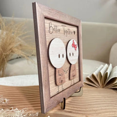 Gemeinsam besser – personalisierte Holztafel