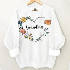 Custom Grandma Birth Month Flower Shirt