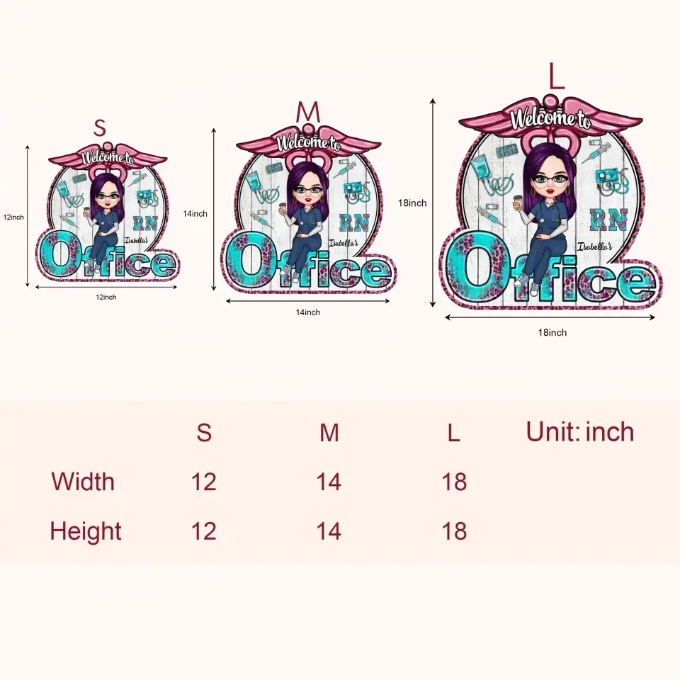 Personalisiertes Türschild – Geschenk für Krankenschwester – Willkommen in meinem Büro