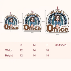 Personalisiertes individuelles Türschild – Willkommensgeschenk für Büromitarbeiter, Kollegen – Willkommen in meinem Büro Ver 3
