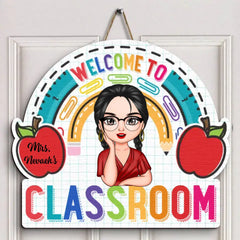 Personalisiertes Türschild – Geschenk für Lehrer – Willkommen in meinem Klassenzimmer