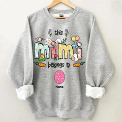 Oster-Mimi-Shirt, personalisiertes Oma-Shirt, dieses Mimi gehört zu Kindernamen-Shirt, Oster-Shirt, Ostergeschenk für Mimi, Mimi-Häschen-Shirt