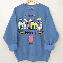 Oster-Mimi-Shirt, personalisiertes Oma-Shirt, dieses Mimi gehört zu Kindernamen-Shirt, Oster-Shirt, Ostergeschenk für Mimi, Mimi-Häschen-Shirt